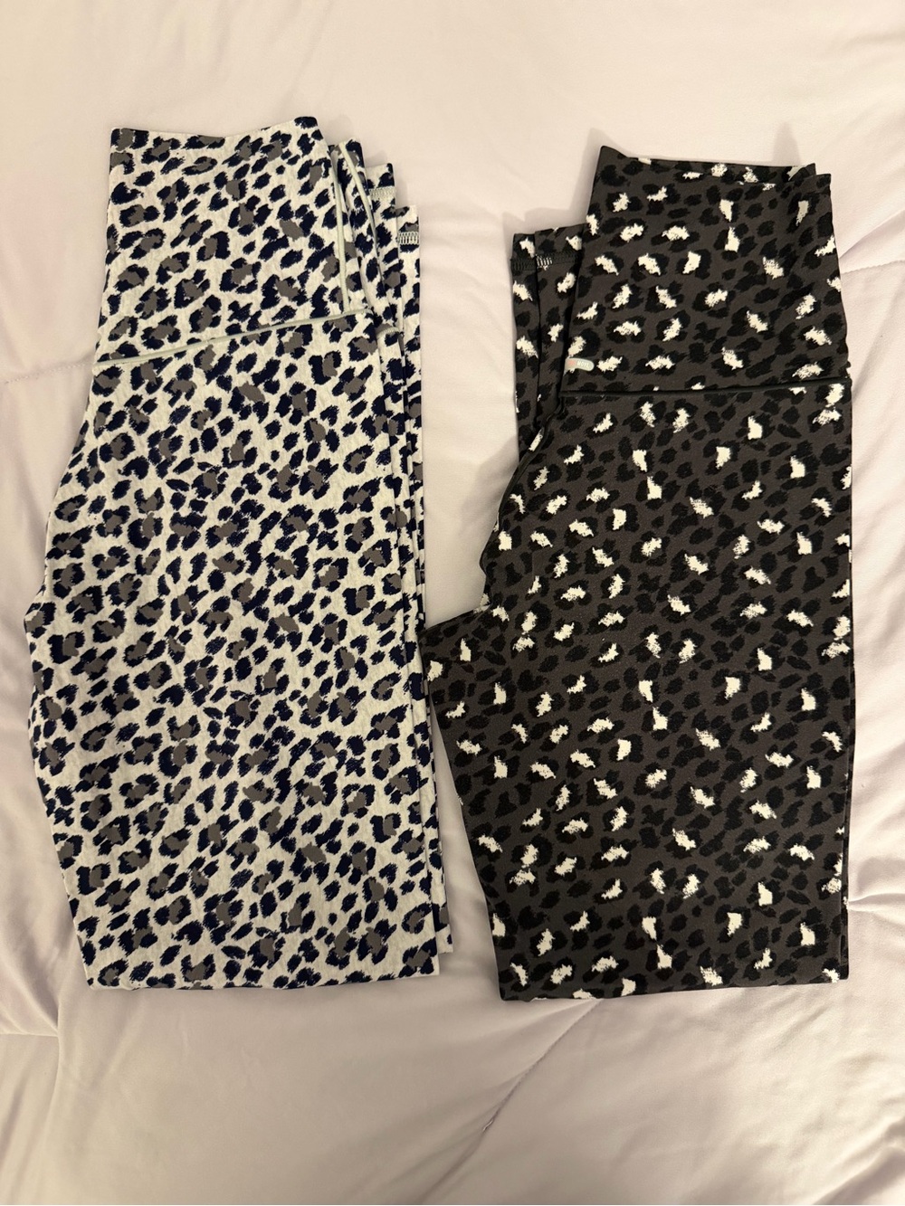 Aerie Leopard Print Leggings - Black & White and Navy & White crossover